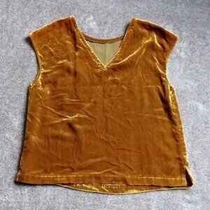 RW & Co gold tone velvet shell